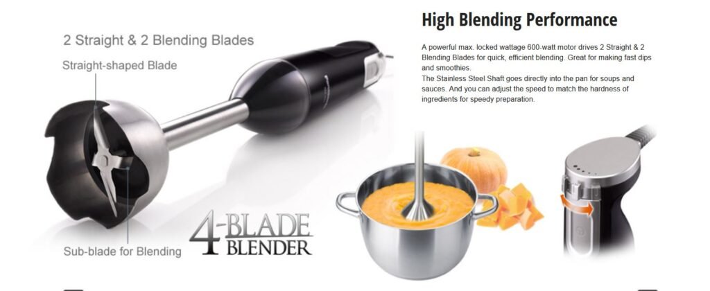 Panasonic Hand Blender 600 W Color White/Black MX-SS1B