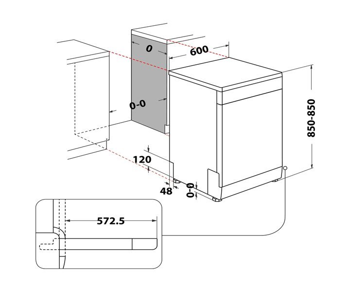 Ariston Freestanding Dishwasher, 13 Place Settings, 5 Washing Programs, Inverter Motor, Color Inox Model- LFC2B19XUK | 1 Year Full Warranty - Image 2