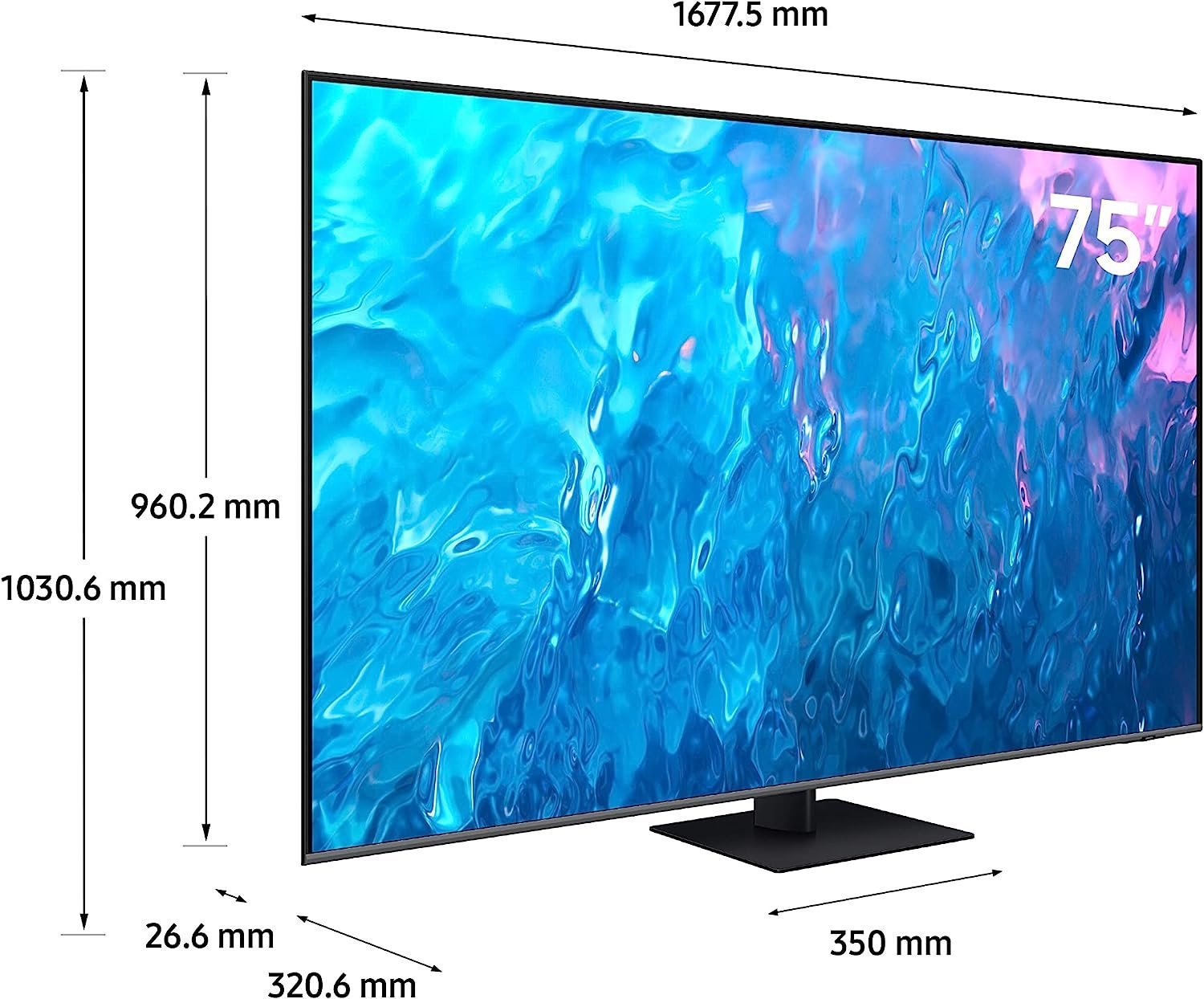 Samsung 75 Inch QLED 4K Smart TV Q70C Series Quantum HDR, Dual LED, Object Tracking, Sound Lite, Q-Symphony, Wifi Color Black Model - QA75Q70CAUXZN - 1 Year Warranty. - Image 2