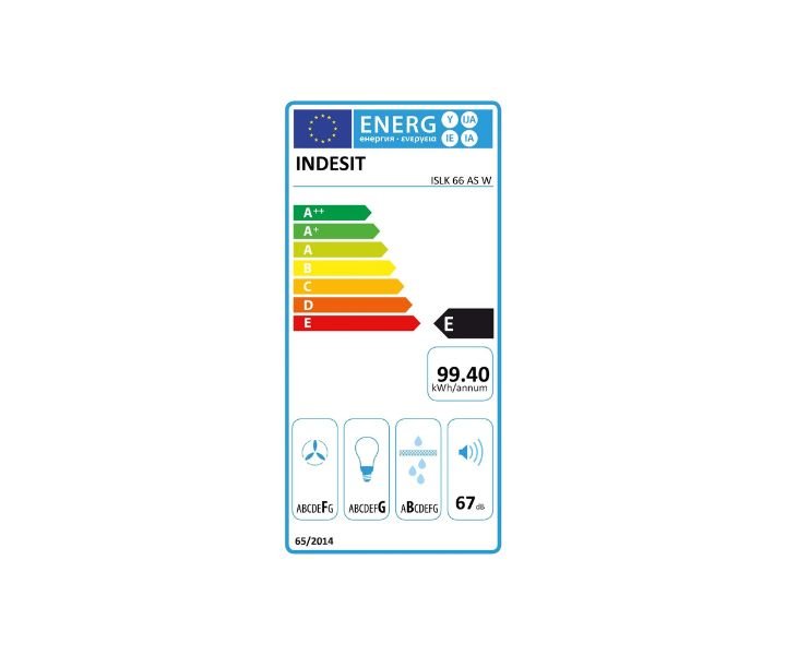 Indesit 60Cm Cooker Hood White Model ISLK66ASW | 1 Year Full Warranty - Image 2