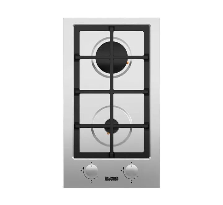 Baumatic 2 Burner Gas Hob, Silver Model - BMEH3GSS-2 |Dhabione.com