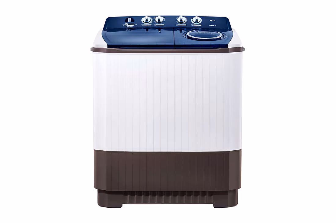 LG 13 Kg Twin Tub Washing Machine, Roller Jet, 3 Wash Programs, Lint Filter, Color White/Blue Model - P1461RWPL - International Version.