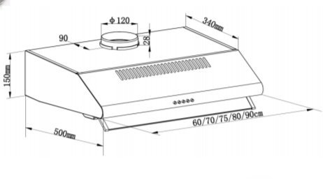 Baumatic 60cm Standard Fixed Hood Silver Model BMECH6FS-2 | 1 Year Full Warranty - Image 3