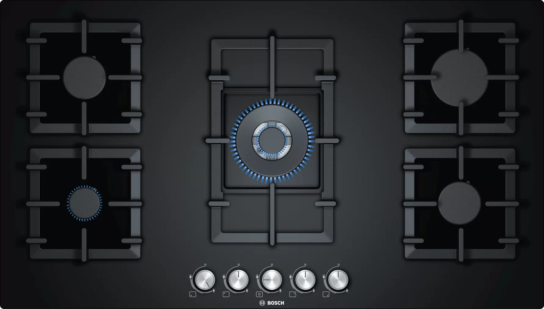 Bosch Series 6 | Gas Hob 90 cm Color Black PPQ9B6O90M