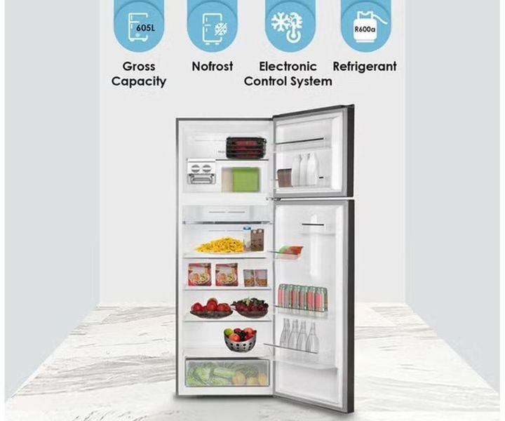 Bompani 580 Liters Double Door Refrigerator Silver Model-BR580SS | 1 Years Full 10 Years Compressor Warranty. - Image 2