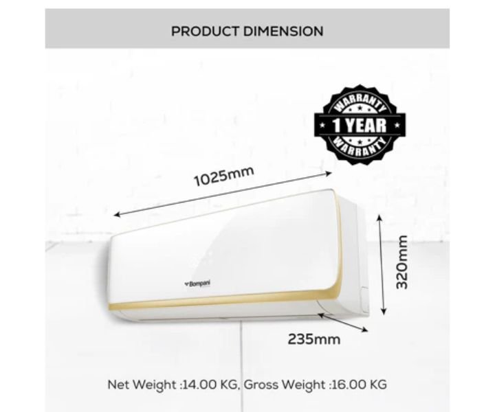 Bompani 1.5 Ton Split Air Conditioner White Model-BSAC18CR2 | 1 Years Full 5 Years Compressor Warranty - Image 4