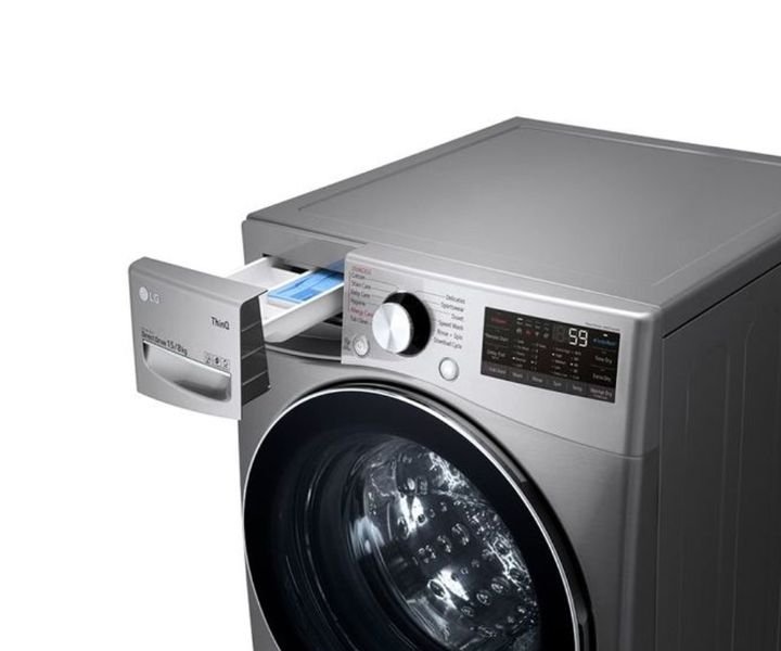 LG 15 Kg Washer 8 Kg Dryer Front Load AI DD™, Steam™, ThinQ™, 1400 RPM, Platinum Color Silver Model - F0L9DGP2S - International Version. - Image 4