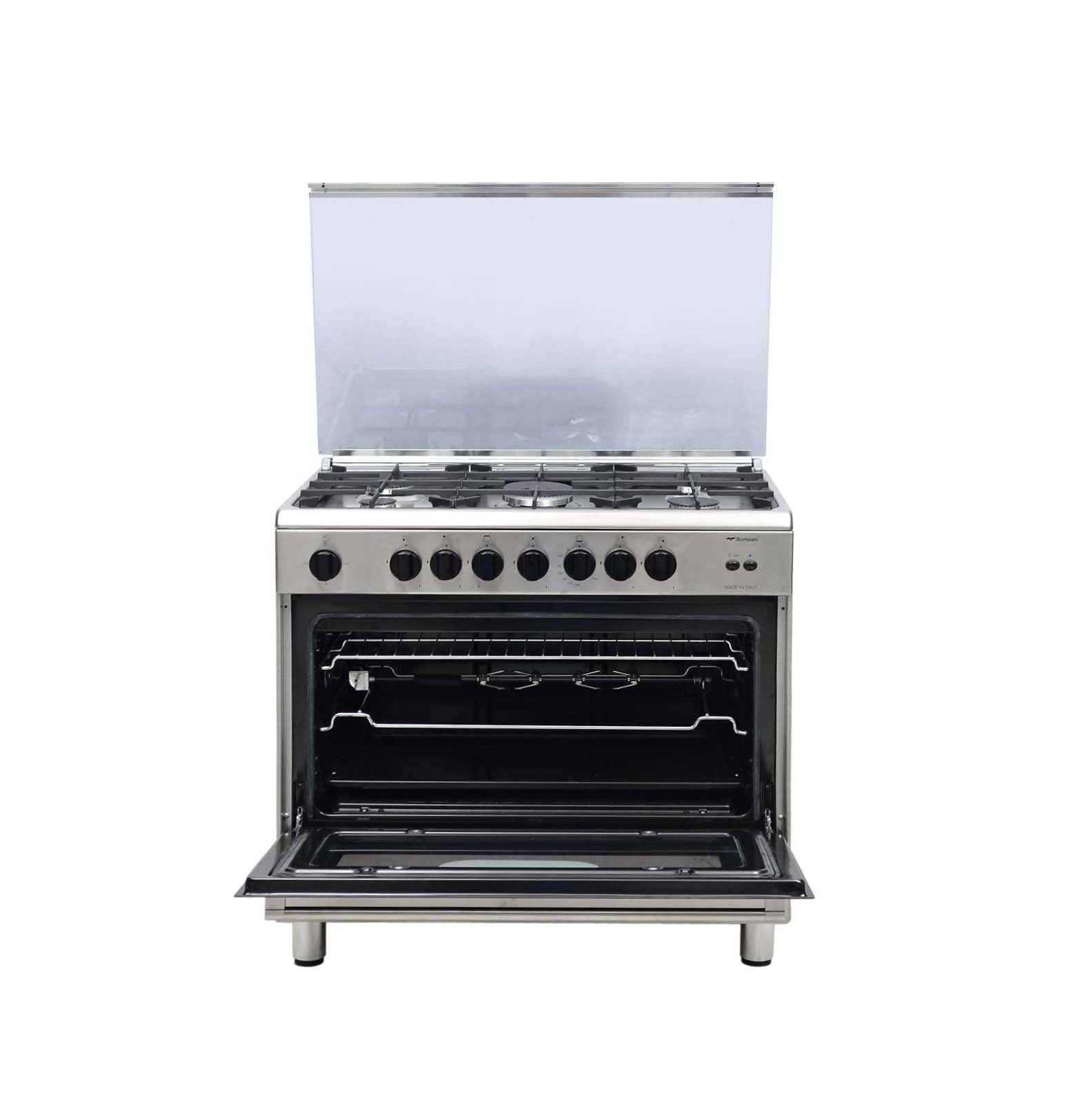 Bompani 90x60 Cm Gas Cooker 5 Gas Burners With Oven And Grill Silver Model-90GG5TCIX | 1 Year Warranty. - Image 3