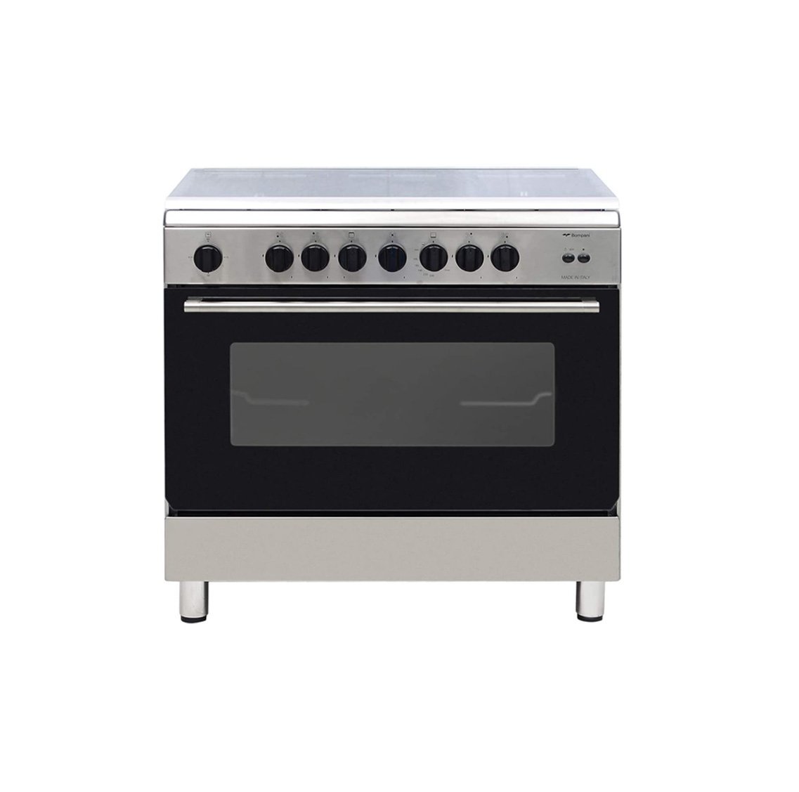 Bompani 90x60 Cm Gas Cooker 5 Gas Burners With Oven And Grill Silver Model-90GG5TCIX | 1 Year Warranty.
