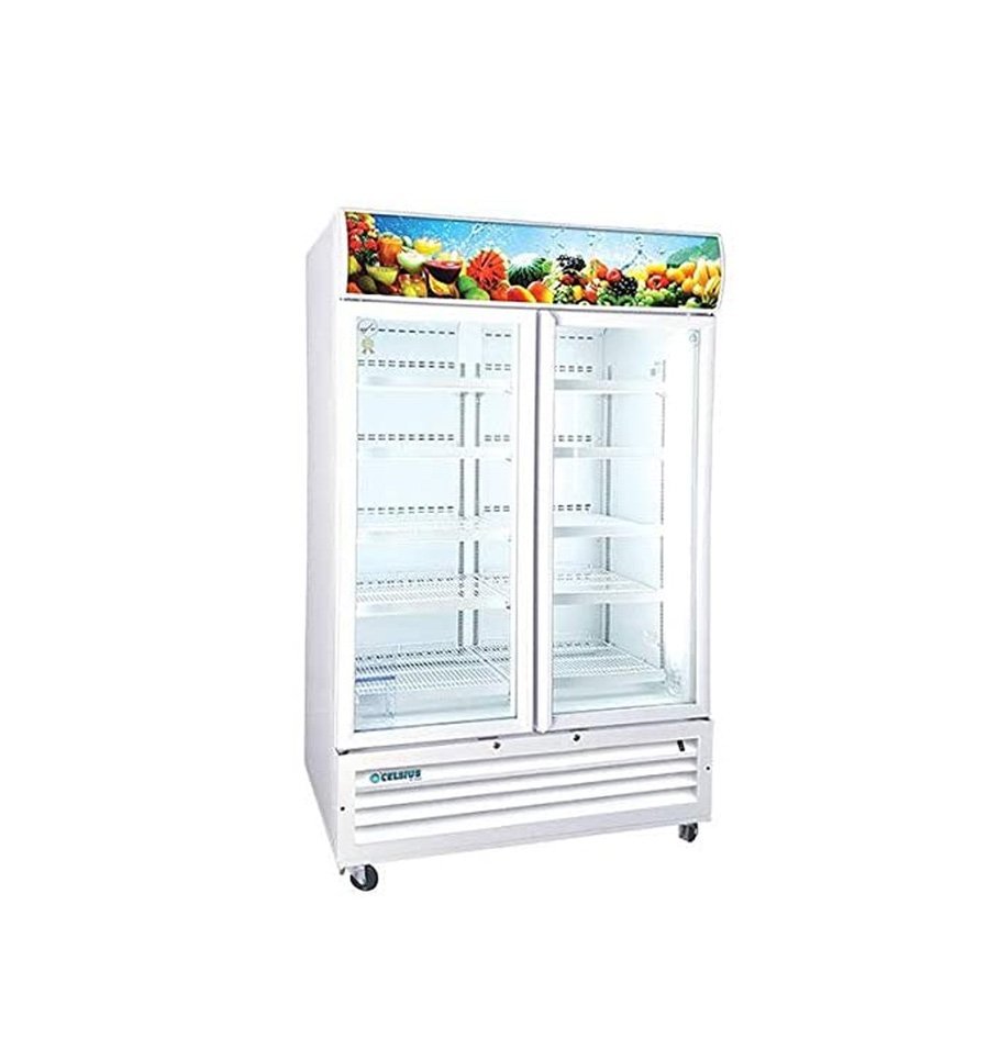Celsius 1000 Liters, Double Swing Glass Door Chiller (Food Safe) White TSB2CF-27