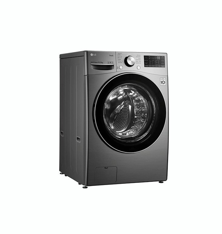 LG 15 Kg Washer 8 Kg Dryer Front Load AI DD™, Steam™, ThinQ™, 1400 RPM, Platinum Color Silver Model - F0L9DGP2S - International Version. - Image 2