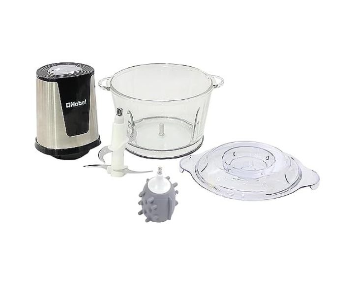 Nobel 1.8 Litre Chopper Sharp Stainless Steel Blades Thick Glass Jar with Garlic Peeler Function Black Model-NCFP418GP | 1 Year Warranty. - Image 2