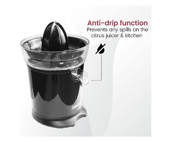 Nobel Juicer 2 Cones With 2 Size Plastic Body Anti Drip Function Anti Slip Black Model-NJ406 | 1 Year Warranty. - Image 4