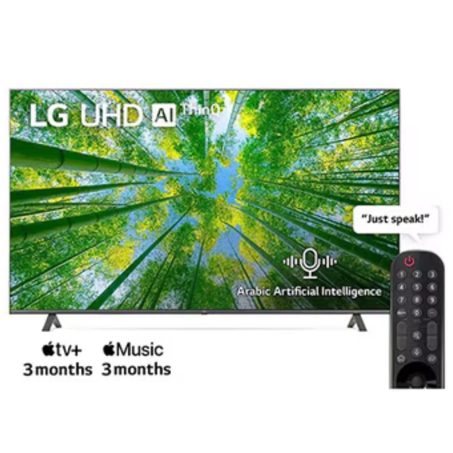 LG 70 Inch Smart TV, 4K UHD, WebOS, ThinQ AI, Active HDR, (UQ8000 Series) Black Model - 70UQ80006LD-AMAE | 1 Year Warranty