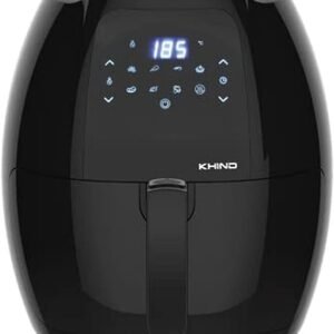 KHIND 1800w Air Fryer 7.7L Capacity 10-Preset Menus Timer and Temperature Control Low Fat Cooking up to 80% - Black Black Model ARF77D | 1 Year Warranty