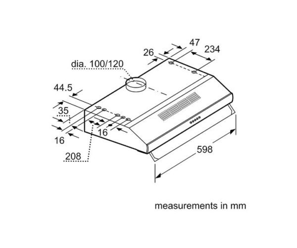 Siemens 60cm Conventional Chimney Hood  LU16150GB