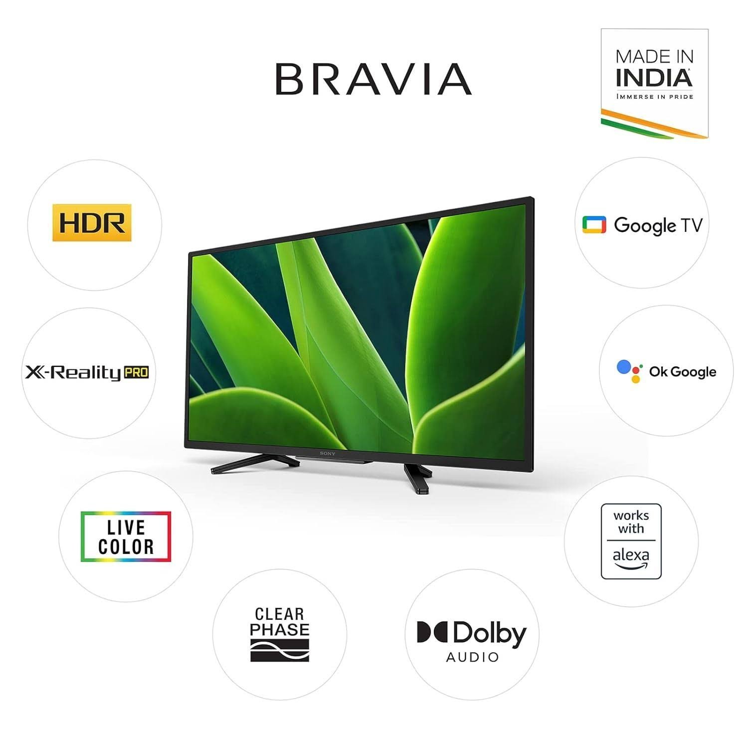 Sony 32-Inch HDR Smart Google LED TV Color Black Model-KD32W830K | 1 Year Warranty