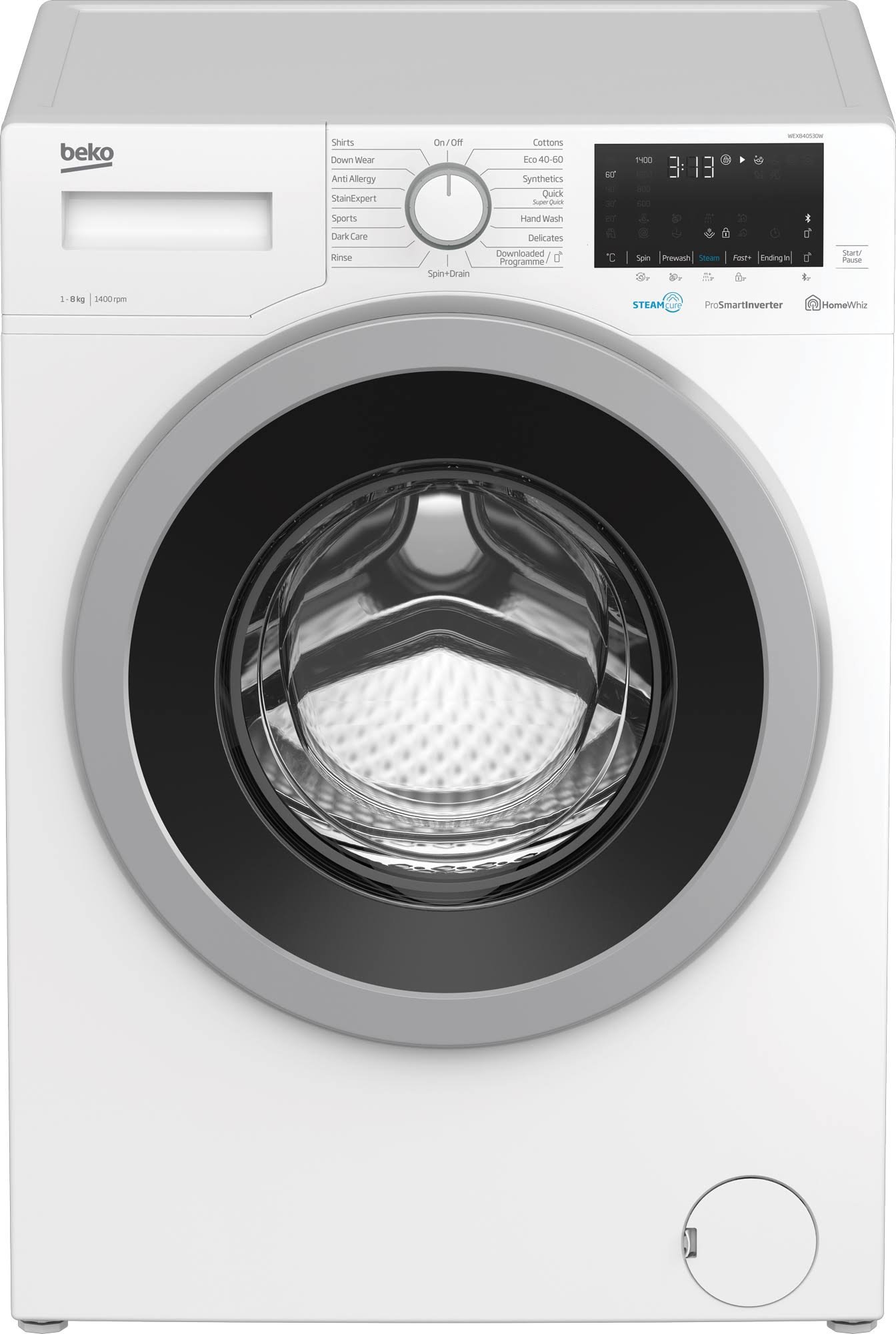 Beko 8 Kg Front Load Washing Machine 1400 RPM Color White Model - WEX840530 - 1 Year Warranty. - Image 2