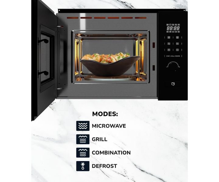 MILLEN 20 Liter Built In Microwave Oven 38 cm 8 Automatic Programs with Glass Finish Black Model-MBW 381 BL | 3 Years Brand Warranty - Image 5