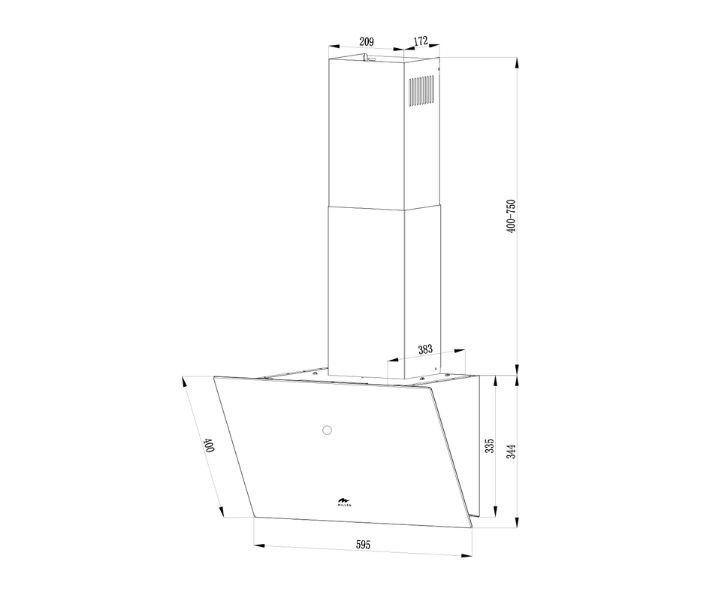 MILLEN Kitchen Hood 60 cm With Glass Finishing White Model-MKH 601 WH | 3 Years Brand Warranty. - Image 2