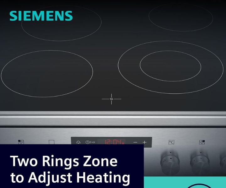 Siemens Free Standing Electric Cooker 60 x 60 cm Color Silver Model-HK8Q3A150M | 1 Year Brand Warranty. - Image 3