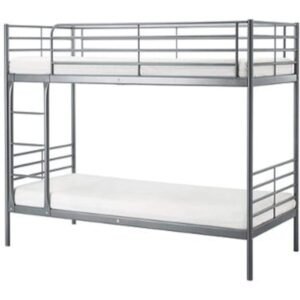 Texas Heavy Duty Metal Bunk Bed - Color Silver - Single Size (L x W x H) 190 x 90 x 175 cm Model -190-90