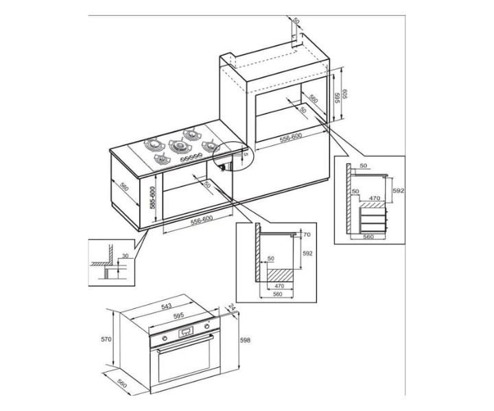 La Modano Built in Gas Oven 60 cm With Knob Control Black Model-LMBO602GB | 1 Year Warranty. - Image 2