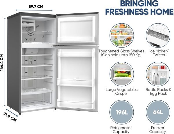 Nikai 300L Double Door Refrigerator NRF300FSS